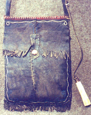 Aged Indian-made Shot Pouch. Each one is an original pouch that has been made to show years of hard use.