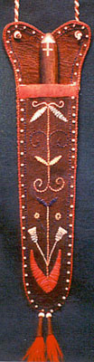 Quilled Eastern Sioux Neck Knife Case Circa 1800